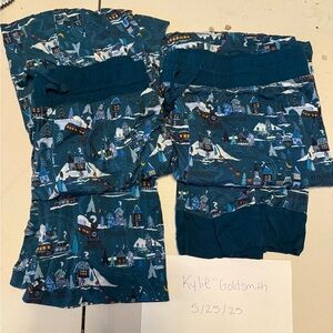 Little sleepies midnight express bamboo pajama pants adult XXL teal Christmas